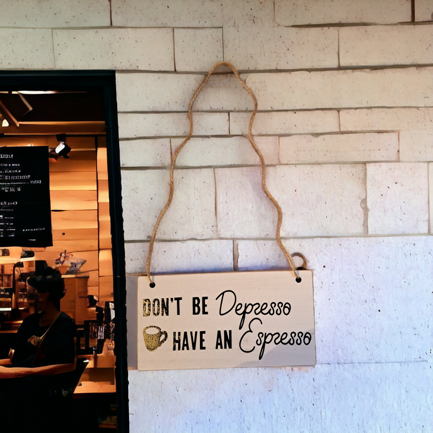 Espresso wooden sign